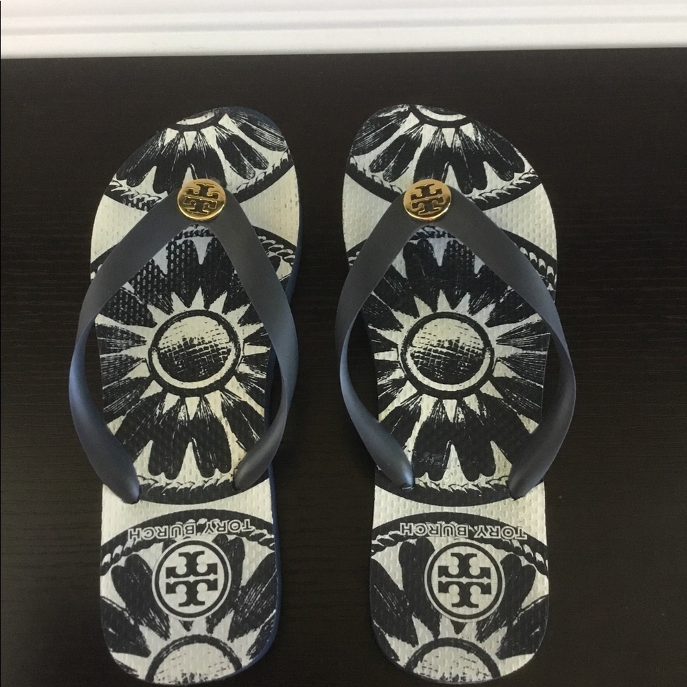 Tory Burch Flip Flops - Size 7 - Navy Blue